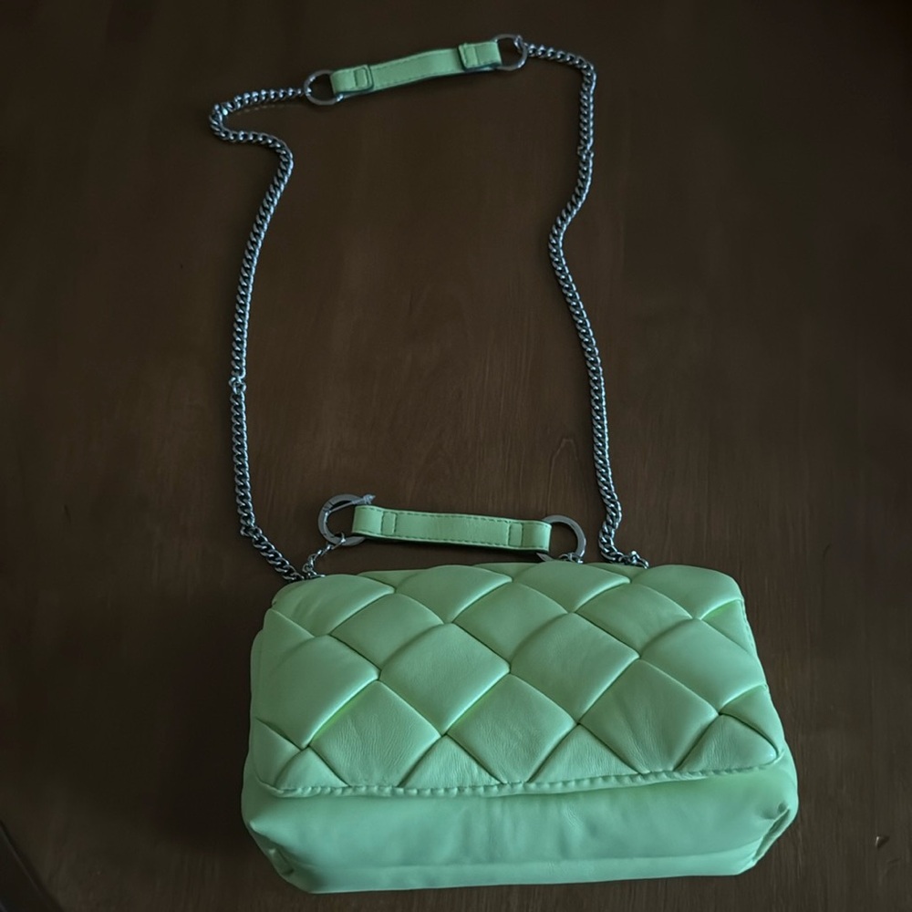 Quilted chain purse lime green a new day small
